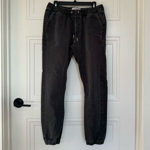 Charcoal Drawstring Waist Joggers